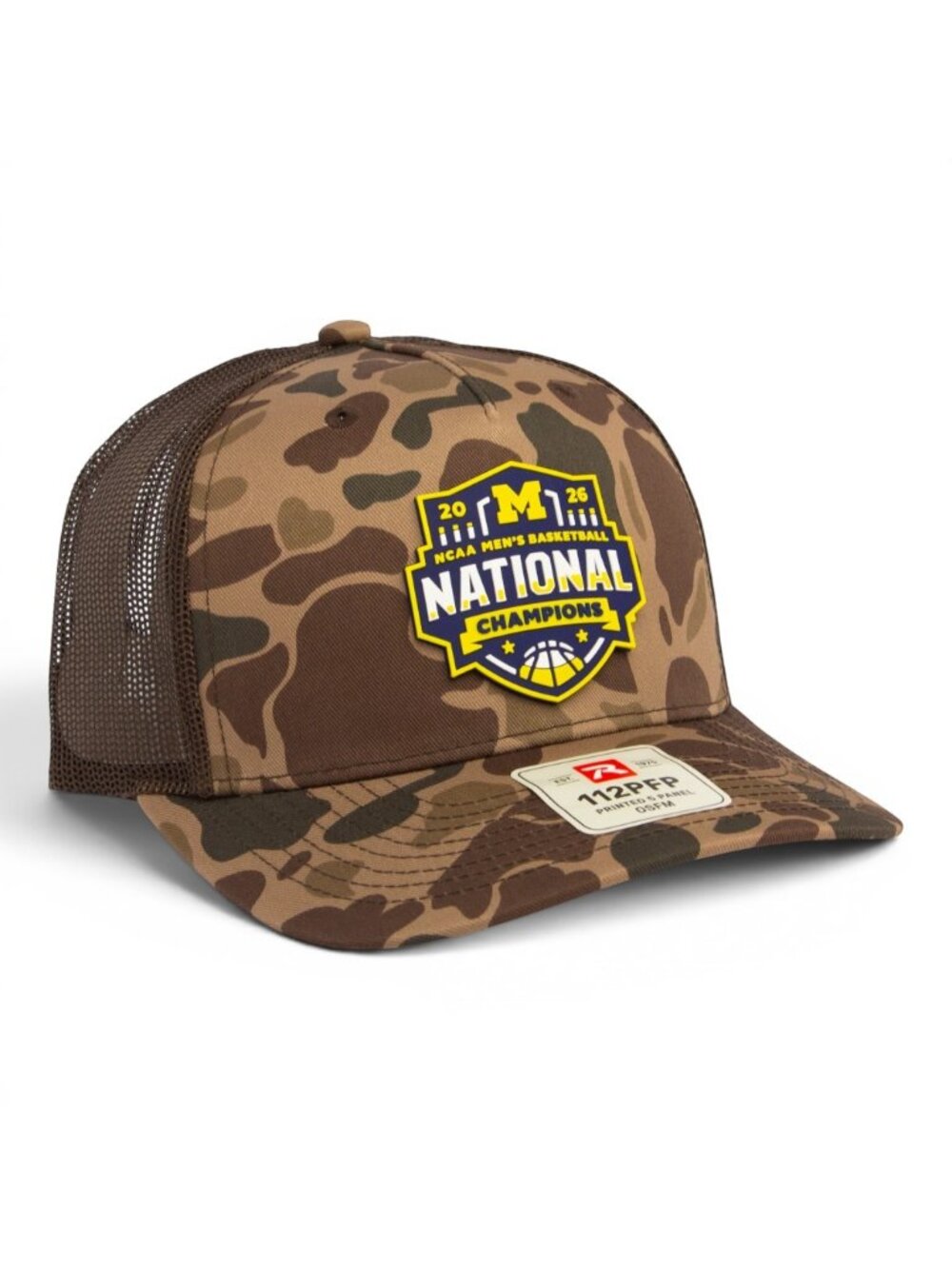 Michigan Wolverines 2026 Basketball National Champions 3D Snapback Trucker Hat